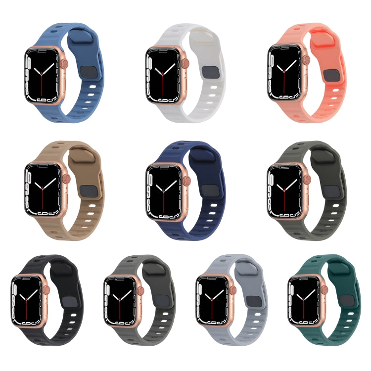 Sports Silicone Watch Band, For Apple Watch Ultra 49mm / Series 8&7 45mm / SE 2&6&SE&5&4 44mm / 3&2&1 42mm, For Apple Watch Series 8&7 41mm / SE 2&6&SE&5&4 40mm / 3&2&1 38mm