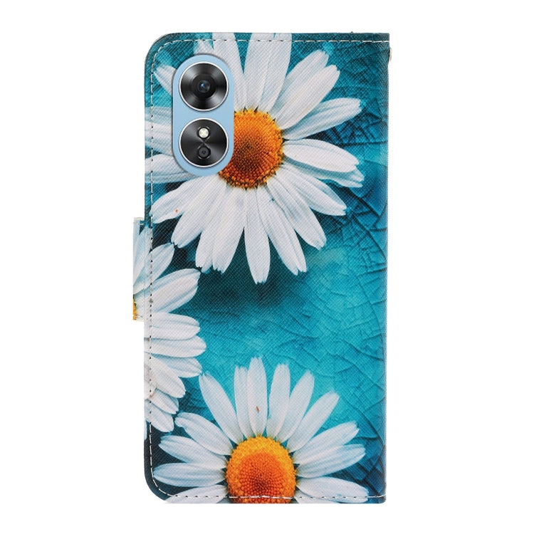 Colored Drawing Pattern Leather Phone Case, For OPPO A17