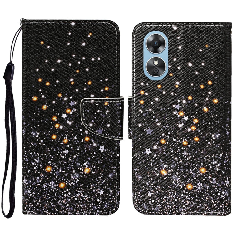 Colored Drawing Pattern Leather Phone Case, For OPPO A17