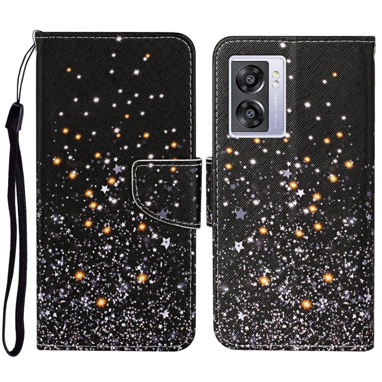 Colored Drawing Pattern Leather Phone Case, For OPPO A57 2022