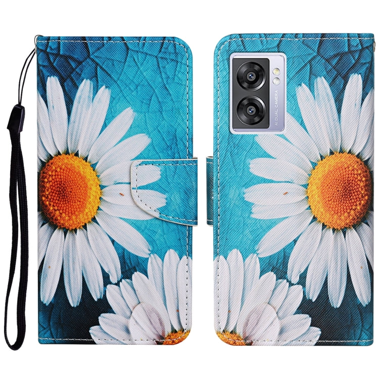 Colored Drawing Pattern Leather Phone Case, For OPPO A57 2022