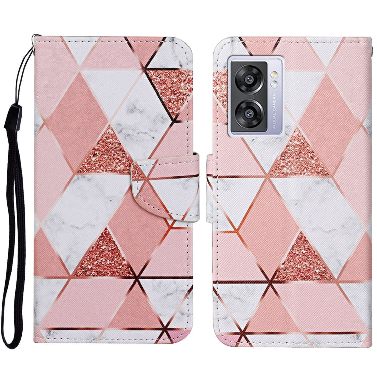 Colored Drawing Pattern Leather Phone Case, For OPPO A57 2022