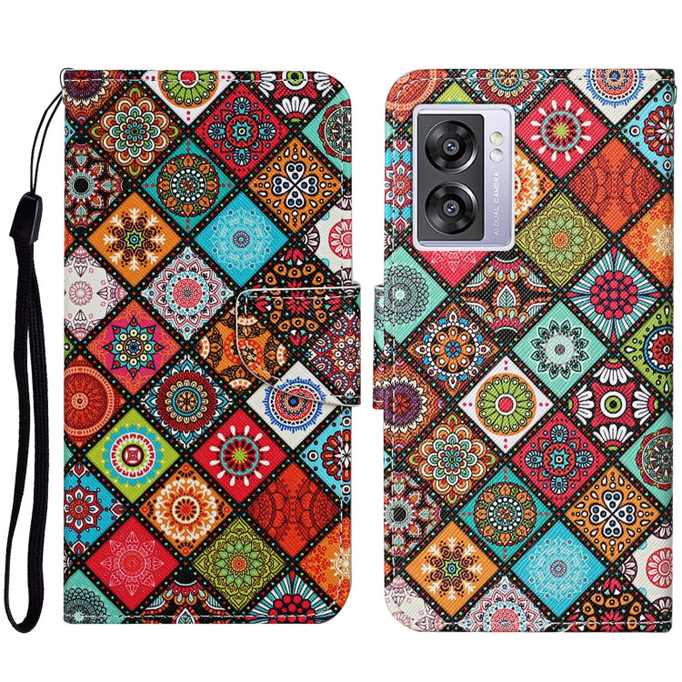 Colored Drawing Pattern Leather Phone Case, For OPPO A57 2022