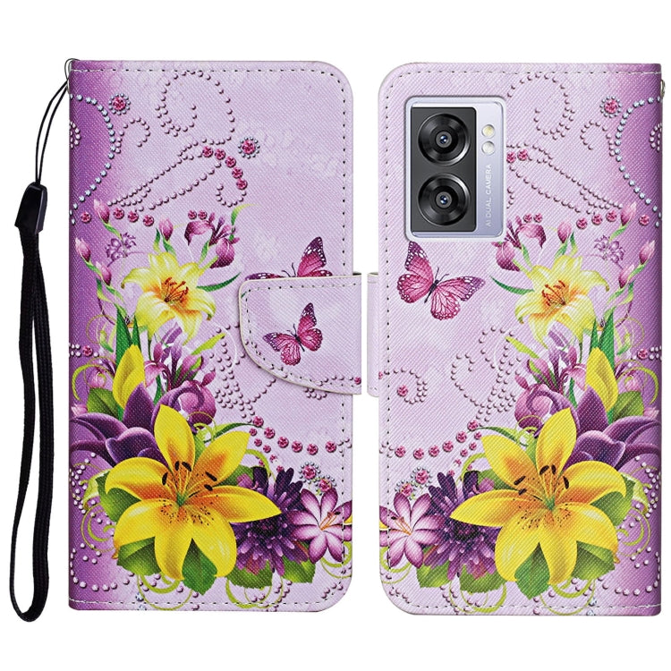 Colored Drawing Pattern Leather Phone Case, For OPPO A57 2022