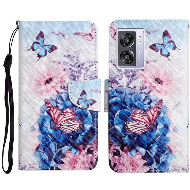 Colored Drawing Pattern Leather Phone Case, For OPPO A57 2022