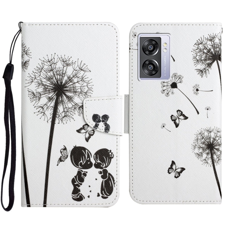 Colored Drawing Pattern Leather Phone Case, For OPPO A57 2022