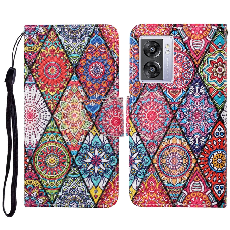 Colored Drawing Pattern Leather Phone Case, For OPPO A57 2022