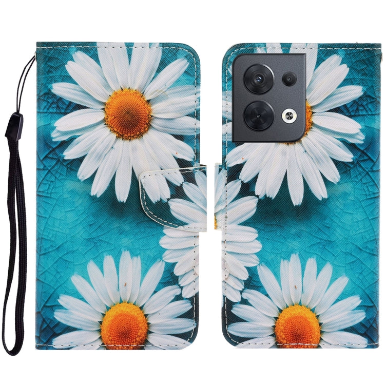 Colored Drawing Pattern Leather Phone Case, For OPPO Reno8