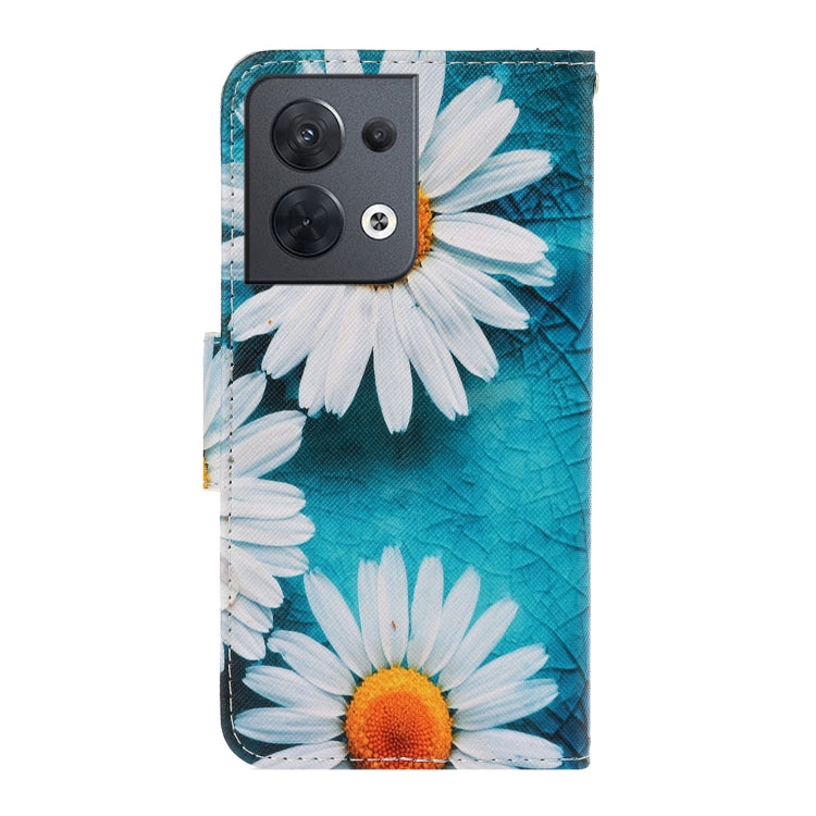 Colored Drawing Pattern Leather Phone Case, For OPPO Reno8