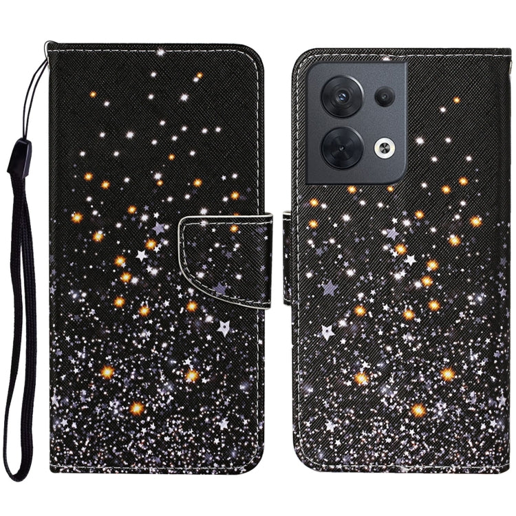 Colored Drawing Pattern Leather Phone Case, For OPPO Reno8