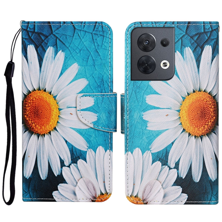 Colored Drawing Pattern Leather Phone Case, For OPPO Reno8