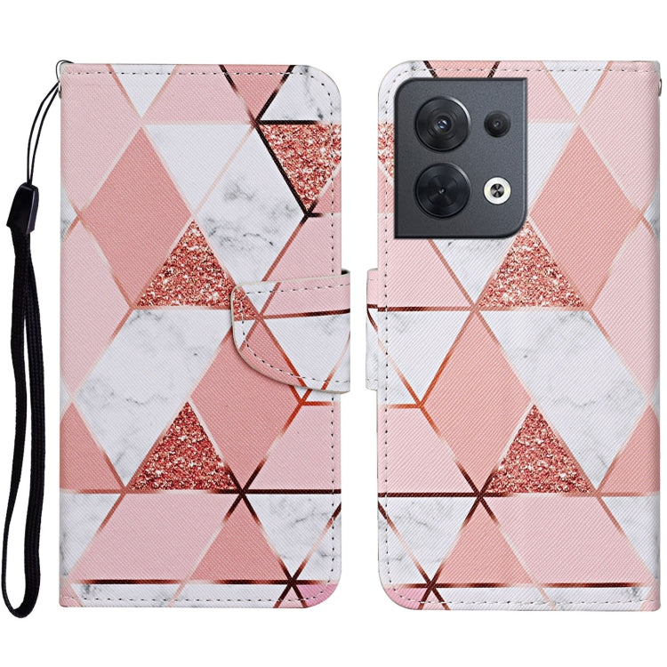 Colored Drawing Pattern Leather Phone Case, For OPPO Reno8