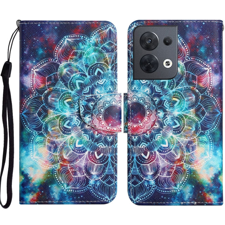 Colored Drawing Pattern Leather Phone Case, For OPPO Reno8