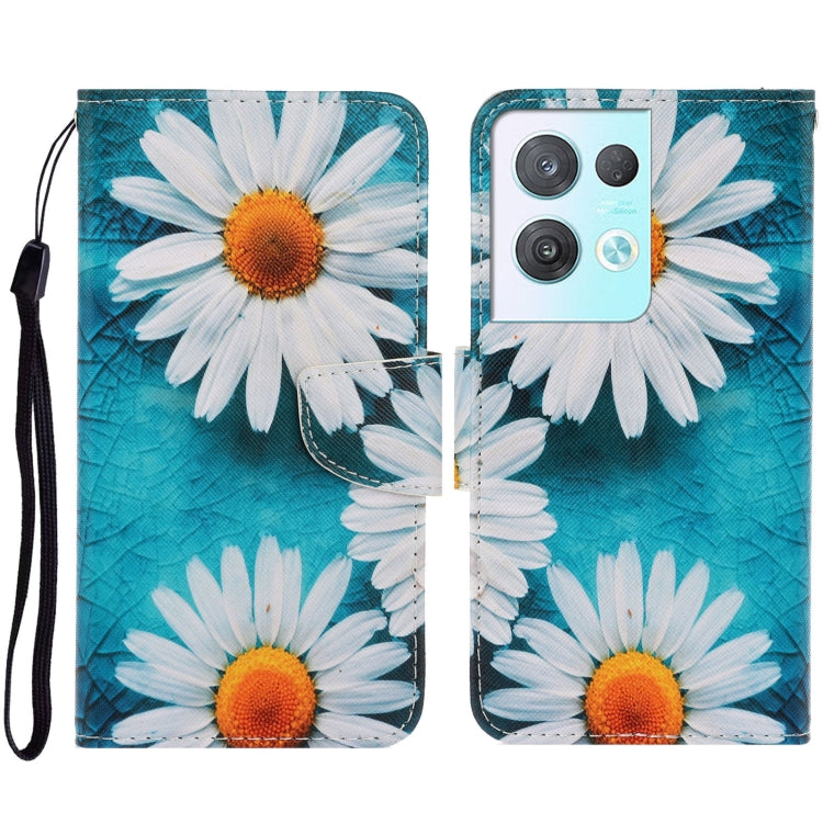 Colored Drawing Pattern Leather Phone Case, For OPPO Reno8 Pro