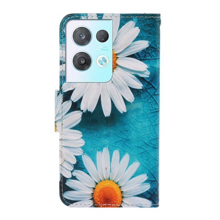 Colored Drawing Pattern Leather Phone Case, For OPPO Reno8 Pro