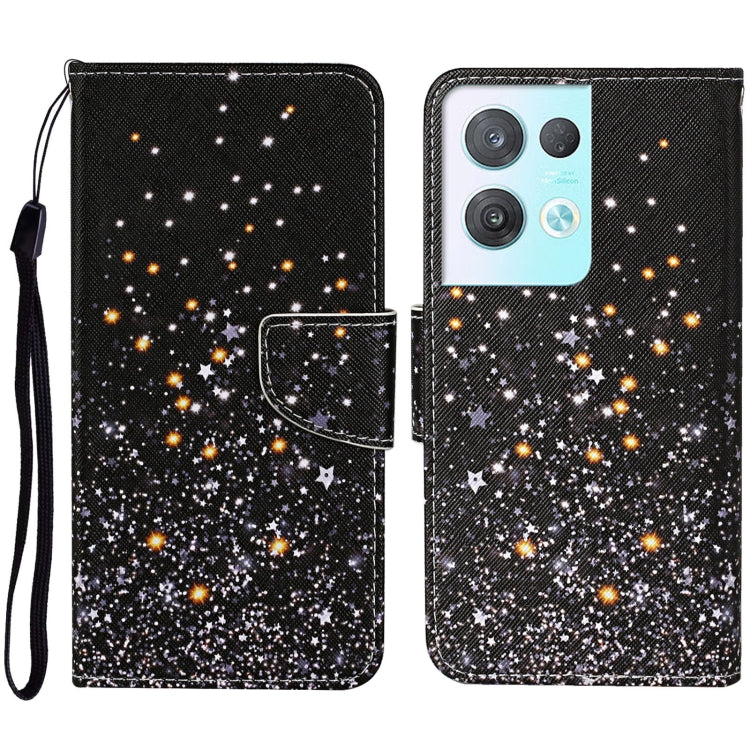 Colored Drawing Pattern Leather Phone Case, For OPPO Reno8 Pro