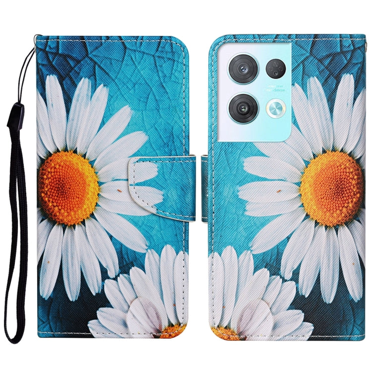 Colored Drawing Pattern Leather Phone Case, For OPPO Reno8 Pro