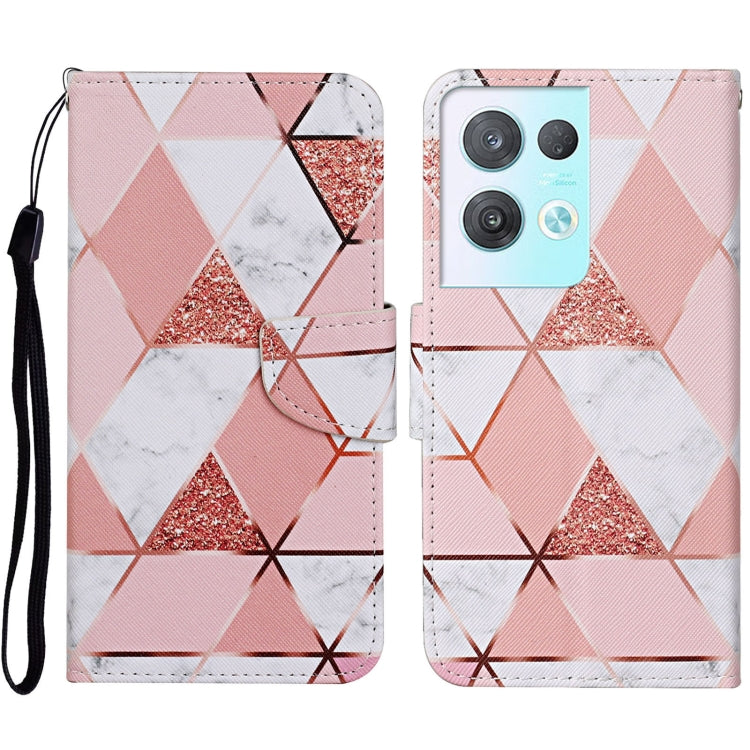 Colored Drawing Pattern Leather Phone Case, For OPPO Reno8 Pro