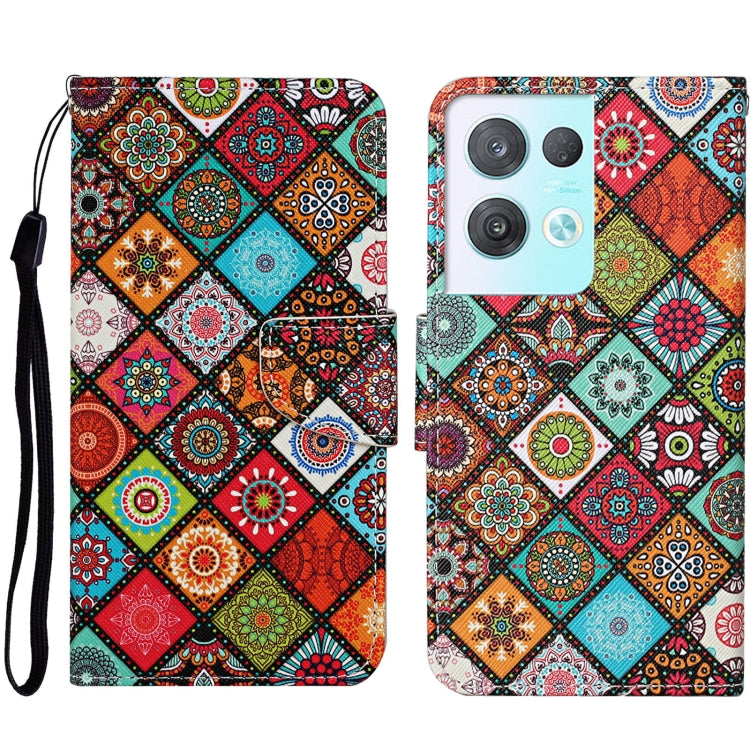 Colored Drawing Pattern Leather Phone Case, For OPPO Reno8 Pro