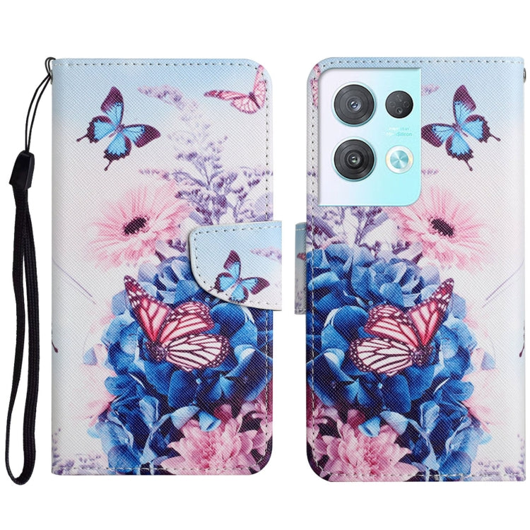 Colored Drawing Pattern Leather Phone Case, For OPPO Reno8 Pro