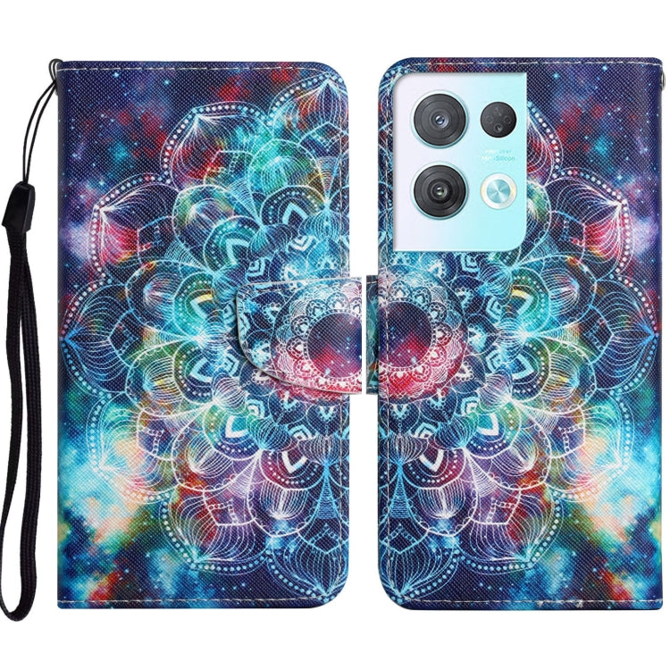 Colored Drawing Pattern Leather Phone Case, For OPPO Reno8 Pro