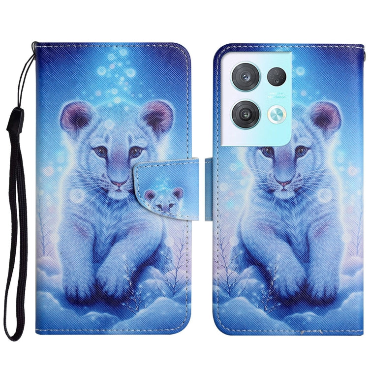 Colored Drawing Pattern Leather Phone Case, For OPPO Reno8 Pro