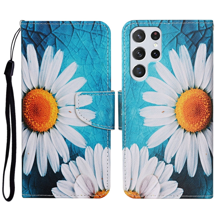 Colored Drawing Pattern Leather Phone Case, For Samsung Galaxy S23 Ultra 5G