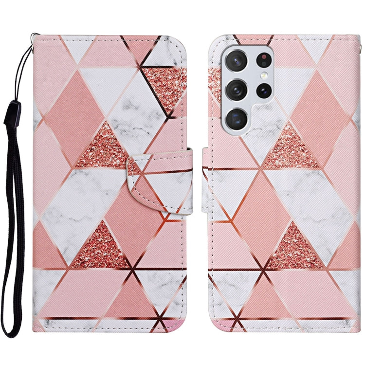 Colored Drawing Pattern Leather Phone Case, For Samsung Galaxy S23 Ultra 5G