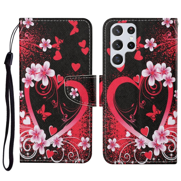 Colored Drawing Pattern Leather Phone Case, For Samsung Galaxy S23 Ultra 5G