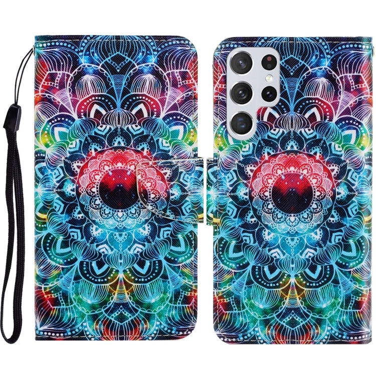 Colored Drawing Pattern Leather Phone Case, For Samsung Galaxy S23 Ultra 5G