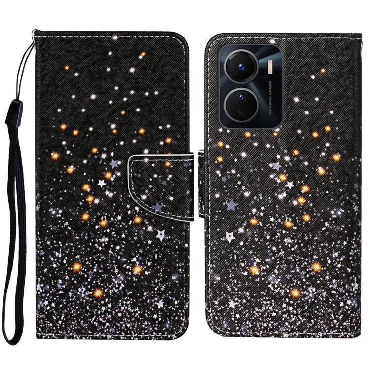 Colored Drawing Pattern Leather Phone Case, For vivo Y16