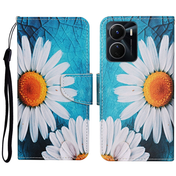 Colored Drawing Pattern Leather Phone Case, For vivo Y16