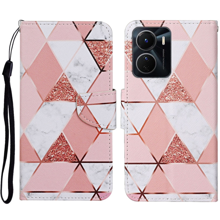 Colored Drawing Pattern Leather Phone Case, For vivo Y16