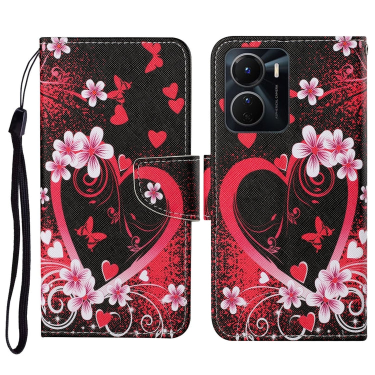 Colored Drawing Pattern Leather Phone Case, For vivo Y16