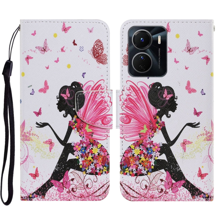 Colored Drawing Pattern Leather Phone Case, For vivo Y16