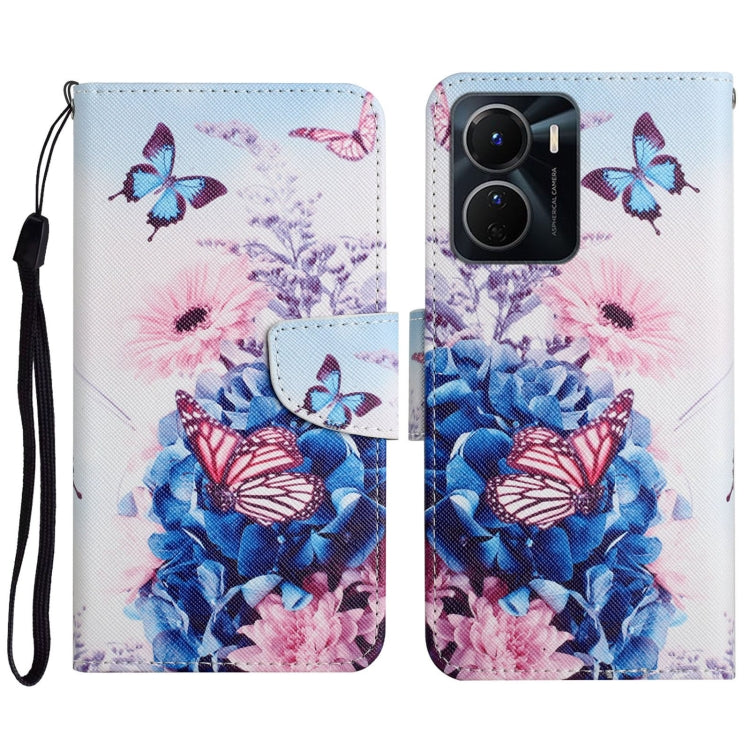 Colored Drawing Pattern Leather Phone Case, For vivo Y16