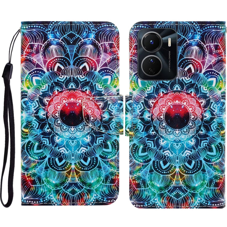 Colored Drawing Pattern Leather Phone Case, For vivo Y16