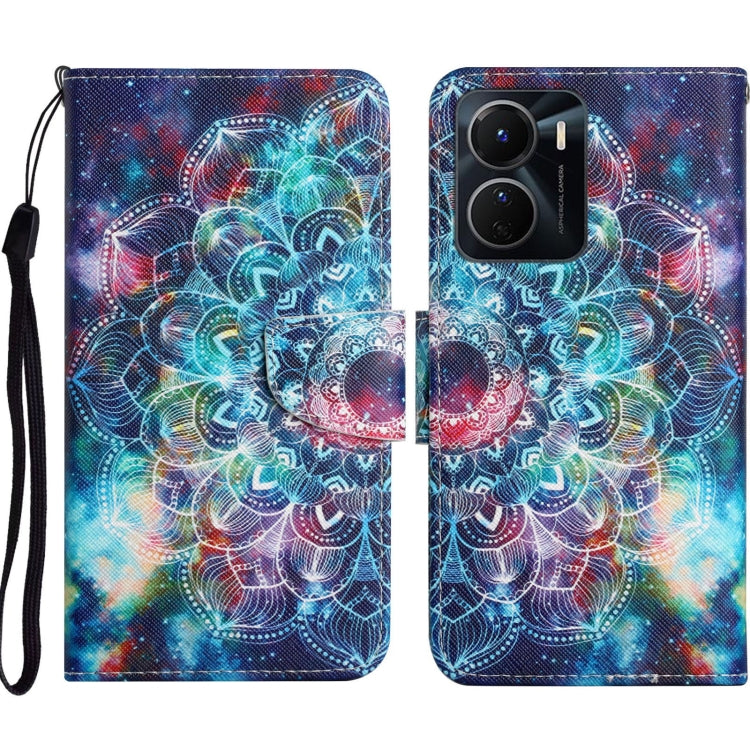 Colored Drawing Pattern Leather Phone Case, For vivo Y16