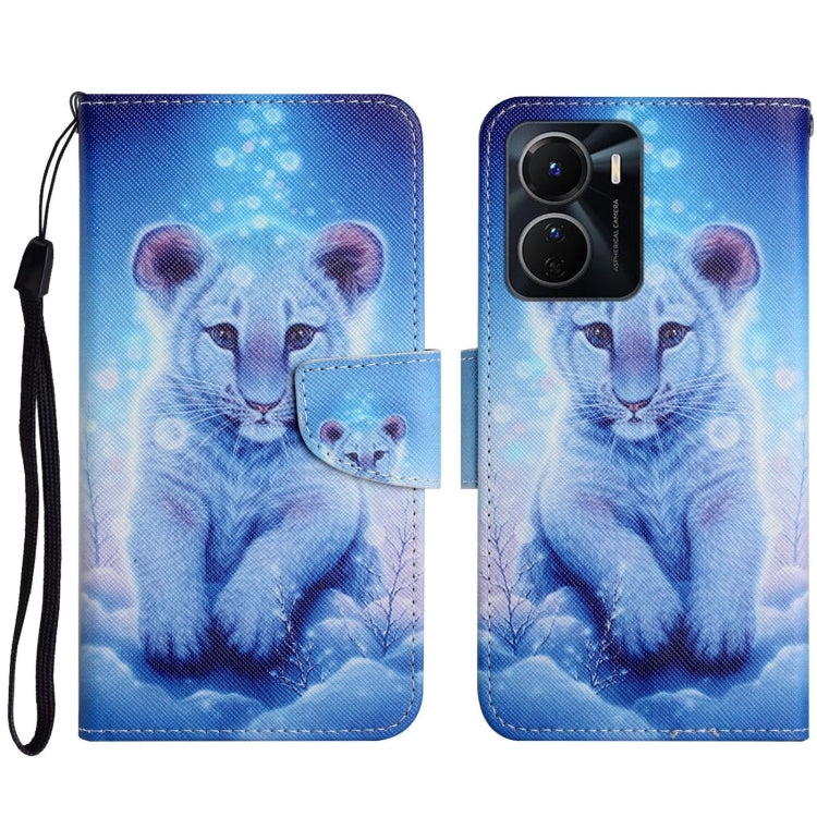 Colored Drawing Pattern Leather Phone Case, For vivo Y16