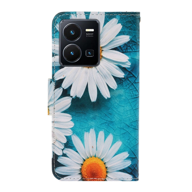 Colored Drawing Pattern Leather Phone Case, For vivo Y22s