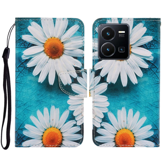 Colored Drawing Pattern Leather Phone Case, For vivo Y22s