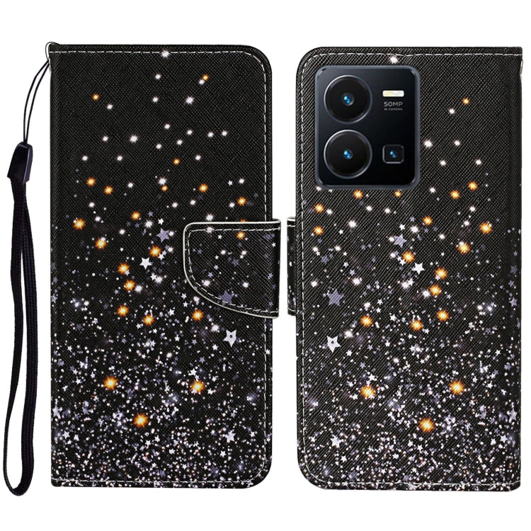 Colored Drawing Pattern Leather Phone Case, For vivo Y22s