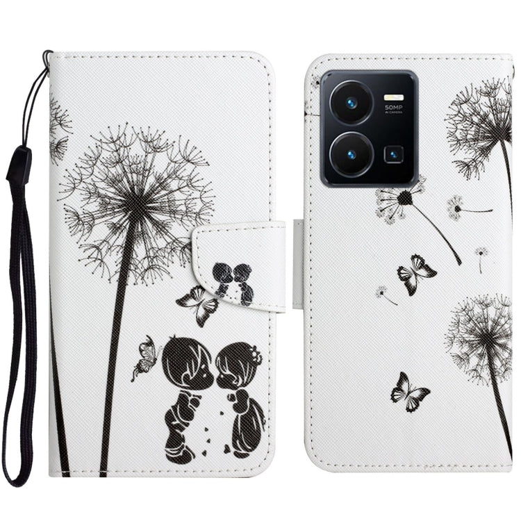 Colored Drawing Pattern Leather Phone Case, For vivo Y22s