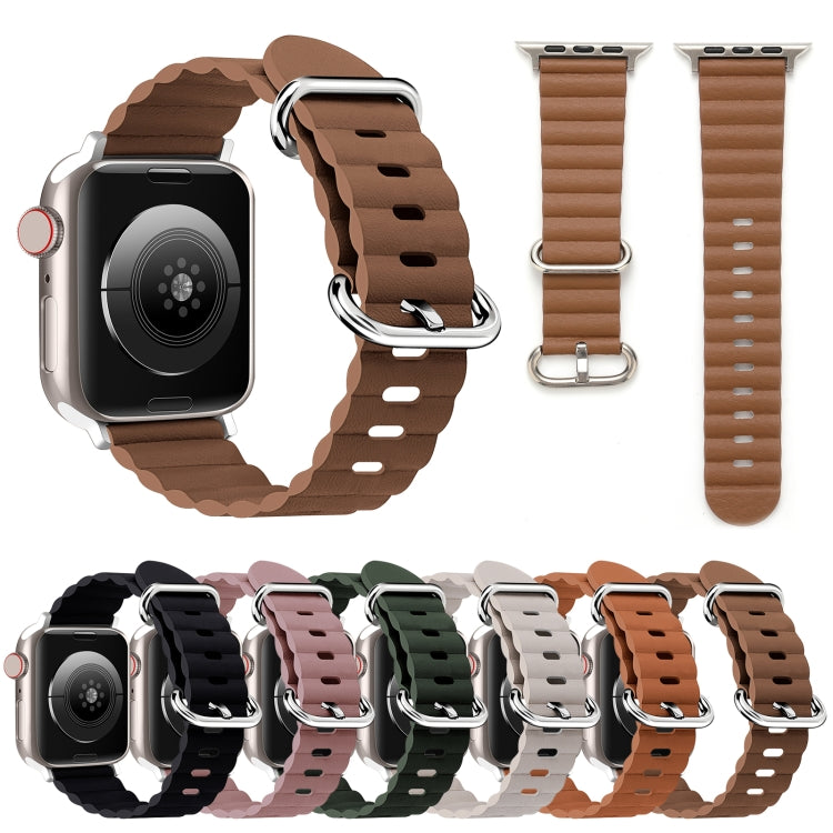 Ocean Style Leather Watch Strap, For Apple Watch Ultra 49mm / Series 8&7 45mm / SE 2&6&SE&5&4 44mm / 3&2&1 42mm, For Apple Watch Ultra 49mm / Series 8&7 45mm /, For Apple Watch Series 8&7 41mm / SE 2&6&SE&5&4 40mm / 3&2&1 38mm