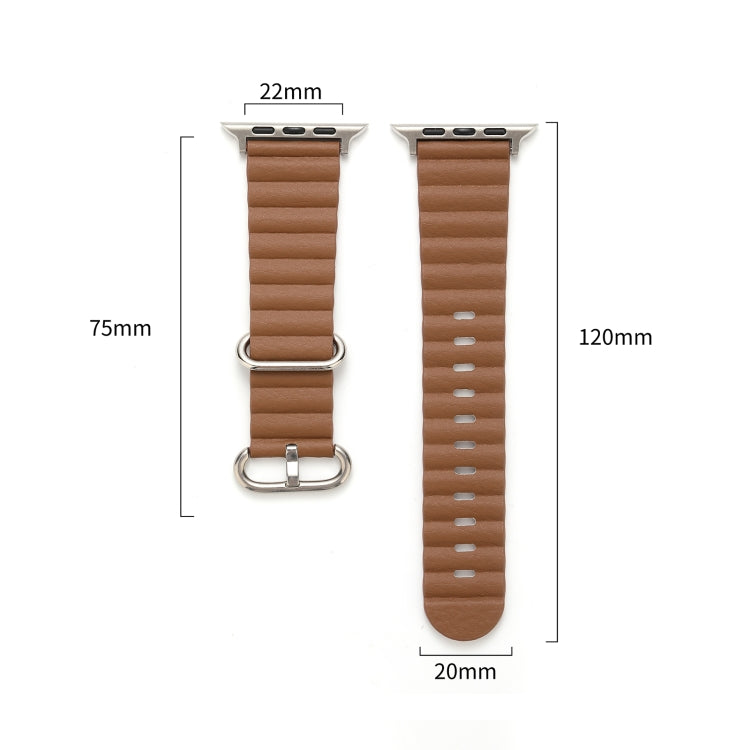 Ocean Style Leather Watch Strap, For Apple Watch Ultra 49mm / Series 8&7 45mm / SE 2&6&SE&5&4 44mm / 3&2&1 42mm, For Apple Watch Ultra 49mm / Series 8&7 45mm /, For Apple Watch Series 8&7 41mm / SE 2&6&SE&5&4 40mm / 3&2&1 38mm