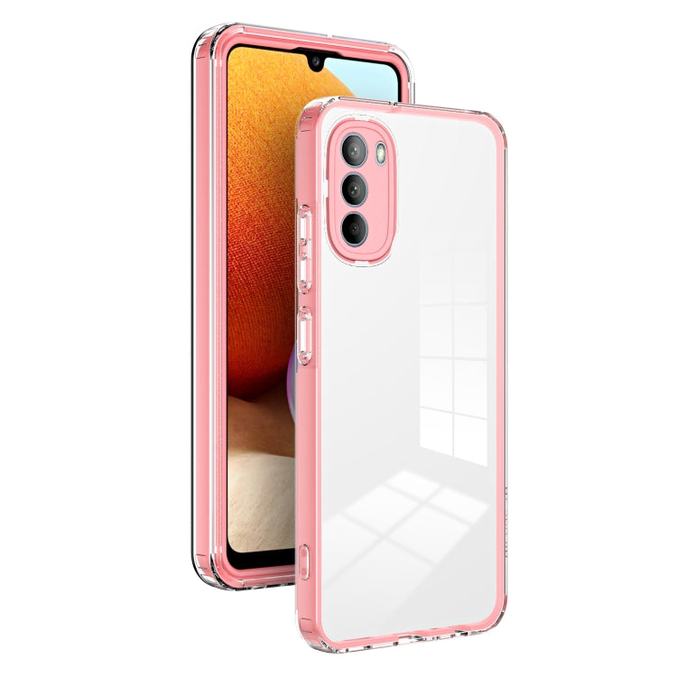 3 in 1 Clear TPU Color PC Frame Phone Case, For Motorola Moto E32, For Motorola Moto G31 / G41, For Motorola Moto G62 5G, For OPPO A17 4G, For Realme C33, For vivo V25 5G / V25e 4G