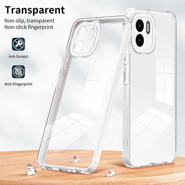 3 in 1 Clear TPU Color PC Frame Phone Case, For Xiaomi Redmi A1