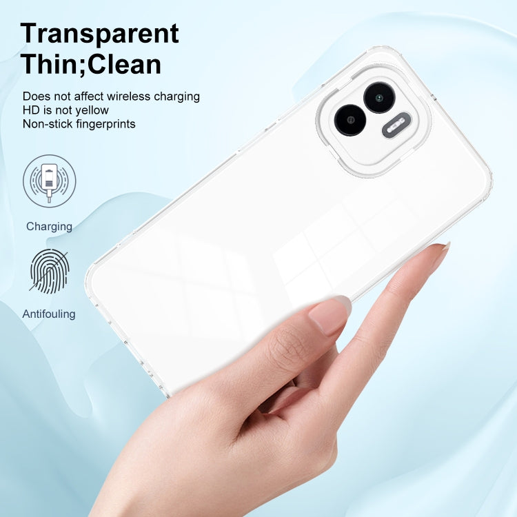 3 in 1 Clear TPU Color PC Frame Phone Case, For Xiaomi Redmi A1