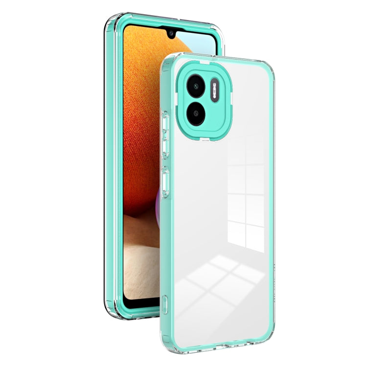 3 in 1 Clear TPU Color PC Frame Phone Case, For Xiaomi Redmi A1