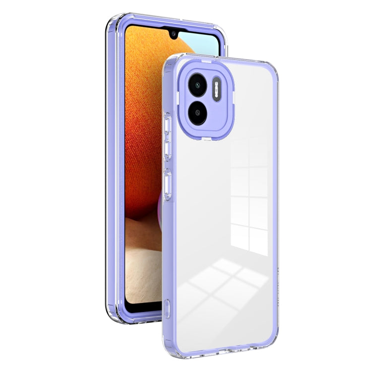 3 in 1 Clear TPU Color PC Frame Phone Case, For Xiaomi Redmi A1